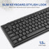 Rii RK907 Ultra-Slim Compact USB Wired Keyboard for Mac and PC, Windows 10/8/7/Vista/XP, Black