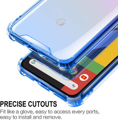SALAWAT Compatible with Google Pixel 4 XL Case, Clear Gradient Slim Phone Cover, Shockproof Protective Case