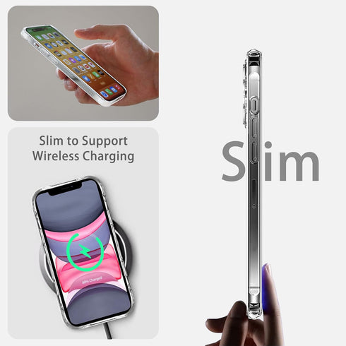 JJGoo Compatible iPhone 11 Case Clear, Transparent Shockproof Slim Anti-Scratch Hard PC Back Protective Bumper