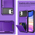 Vofolen Wallet Case for iPhone 11, 4-Card Holder ID Slot, Anti-Scratch Dual Layer Hybrid TPU Bumper, Purple