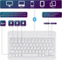 DETUOSI Universal 10 inch Wireless Keyboard, (0.23 inch) Ultrathin Slim Lightweight Travel Portable, 10.1" Multi-Device Wireless Keyboard for iOS/Android/Windows Tablet, Computer, Smart Phone #White