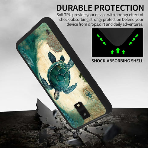 Turtle Phone Case for BLU View 4 B135DL, Slim Black Soft TPU Shockproof Protective Case (BLU View 2 2023)