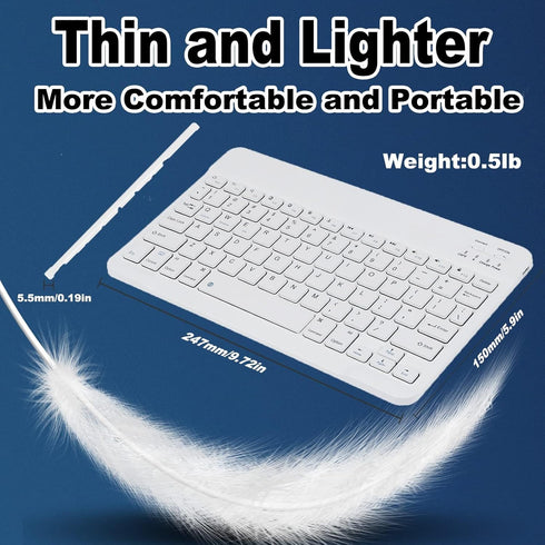 Bluetooth Keyboard and Mouse Combo, Ultra Slim Rechargeable Portable Wireless Keyboard Mouse Set for Android Windows