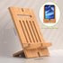Pezin & Hulin Bamboo Tablet Stand Adjustable Desktop Holder for Pad 9.7, 10.5, 12.9, Air 2 3 4 Mini, Phone