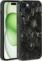 molzar Grip Series Case for iPhone 15 Plus with Real Forged Carbon Fiber, Built-in Metal Plate for Magnetic Mount,