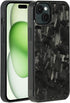 molzar Grip Series Case for iPhone 15 Plus with Real Forged Carbon Fiber, Built-in Metal Plate for Magnetic Mount,
