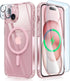 FNTCASE iPhone 15 Case: Rugged Shockproof Bumper, Military Grade Drop Protection, Anti-Yellowing, 6.1" Clear PinkRing.