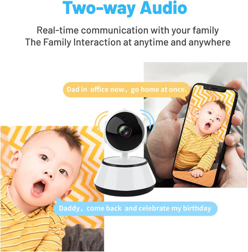 Indoor Surveillance Camera, 24/7 Alert V380 PRO for Baby, Night Vision, Secure Local & Cloud Storage