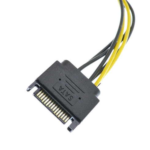 SATA 15 Pin to 6 Pin Video Card GPU Power Supply Cable, 8.6inch 22cm (1 Pack)