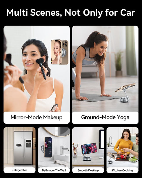 Haassue 2026 [89+LBS Suction/2800gf Car/Mirror/Gym/Kitchen/iPhone17 16 15 14 13 12, Upgraded Vacuum Magnetic Car Phone