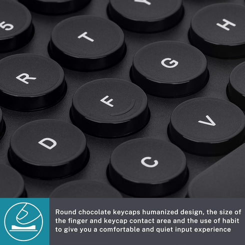 Wireless Keyboard - Dual Channel Multi-Device Bluetooth Keyboard, Portable Slim for Tablet and PC
