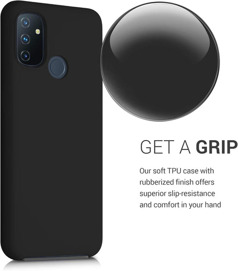 kwmobile OnePlus Nord N100 Case - TPU Silicone Phone Cover with Soft Finish - Black