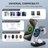 3 in 1 Magnetic Wireless Chargers for iPhone, Fast Foldable Mag-Safe Charger Stand with Night Light for iPhone