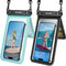 Double Space Waterproof Phone Pouch, 2 Pack Case with Lanyard for iPhone 15 Pro Max Galaxy S23 Travel Essentials