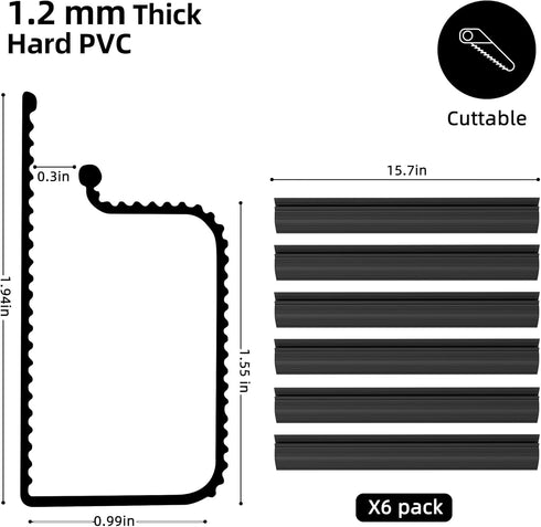 YECAYE 6X15.7in Under Desk Cable Management, Easy Install Self-Adhesive Cable Organizer, No Screw Kit for Home & Office