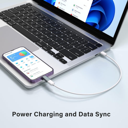 USB C to Lightning Adapter, 4 Pack, 1.8-2.2A 15W Fast Charging, Data Sync for iPhone/iPad, Anti-Lost Loop