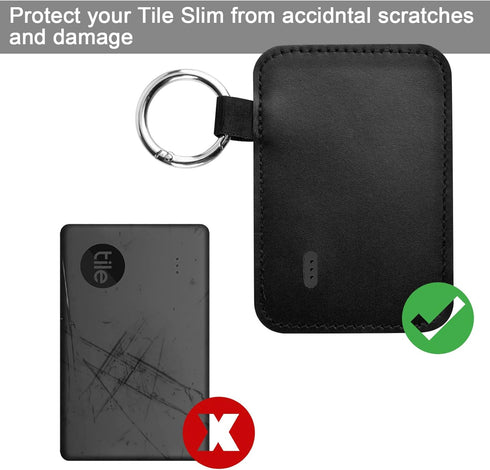 Xxerciz Case for Tile Slim 2022/2020 Tracker, Bluetooth Tracker Anti-Scratch Protective Cover with Keychain