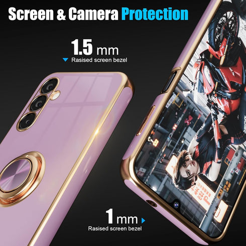Samsung Galaxy A14 5G Phone Case, Slim Soft TPU Shockproof Protective Case with Magnetic Kickstand and Built-in 360°