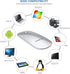 FENIFOX Bluetooth Mouse, Slim Mini Portable Wireless Rechargeable Quiet Ultra-Thin Mice (Silver and White)