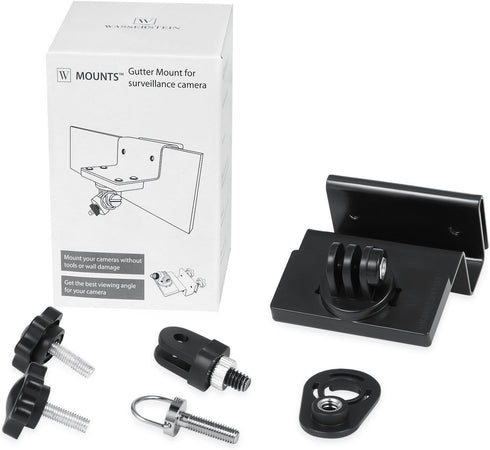 Wasserstein Weatherproof Gutter Mount with Universal Screw Adapter for Blink Outdoor/Outdoor 4/XT/XT2, Black
