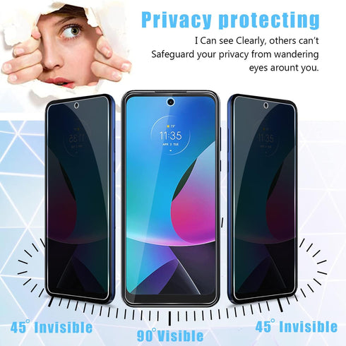 [2 Pack for Boost Celero 5G (2024) / Celero 3 5G Privacy Screen Protector, 9H Anti Spy Tempered Glass Film