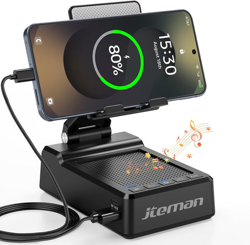 JTEMAN Gifts for Men Women,Adjustable Cell Phone Stand with Bluetooth Speaker and Charging