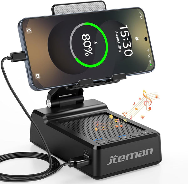 JTEMAN Gifts for Men Women,Adjustable Cell Phone Stand with Bluetooth Speaker and Charging
