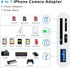 SD Card Reader for iPhone Lightning to 4 in 1 USB Camera Adapter Compatible Female OTG Micro SD TF Memory Card Reader for iPad with Charging Port by KikoSaka