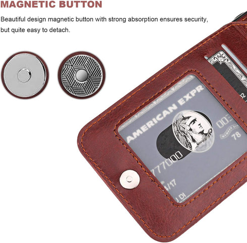 KIHUWEY iPhone 11 Pro Max Case Wallet with Credit Card Holder, Premium Leather Magnetic Clasp, Heavy Duty Cover