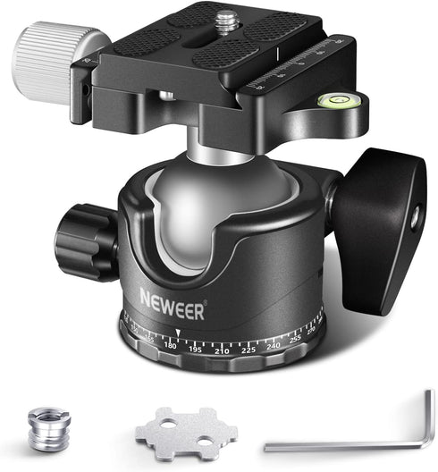 NEEWER Low Profile Camera Tripod Ball Head, 36mm Metal Panorama Head Compatible with Arca 1/4” Quick Release Plate