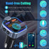 LENCENT Wireless Bluetooth 5.0 FM Transmitter Car Kit, Type-C PD 20W + QC3.0 Fast USB Charger, Hands-Free Calling, Hi