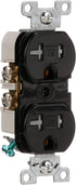 Eaton 20-Amp 3-Wire 125-Volt Tamper Resistant Commercial Grade Duplex Receptacle, Black, 2-Pole