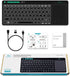 Rii K18 Plus Wireless Multimedia Keyboard, 3-LED Color Backlit with Multi-Touch Big Size Trackpad, Rechargeable for