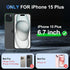 Beasyjoy Waterproof Case for iPhone 15 Plus - Metal Heavy Duty Full Body Protective Case with Screen Protector
