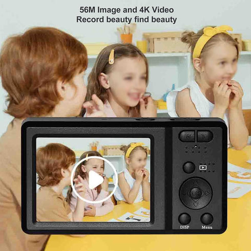 ciciglow 4K 56MP 20x 2.7 128GB Digital Camera, Digital Zoom Camera, in Travel Camera, Built in Flash, Support Up