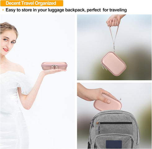 Digital Camera Carrying Case for CAMKORY/toberto/AiTechny/VAHOIALD/IWEUKJLO FHD 1080P, Kids Compact Storage Bag, Rose