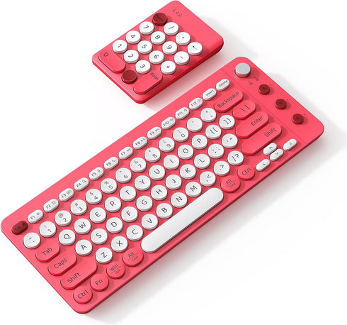 Doci Bluetooth Wireless Keyboards, Spilt Ergonomic Computer Keyboard with Separate Numeric Keypad, Low-Noise