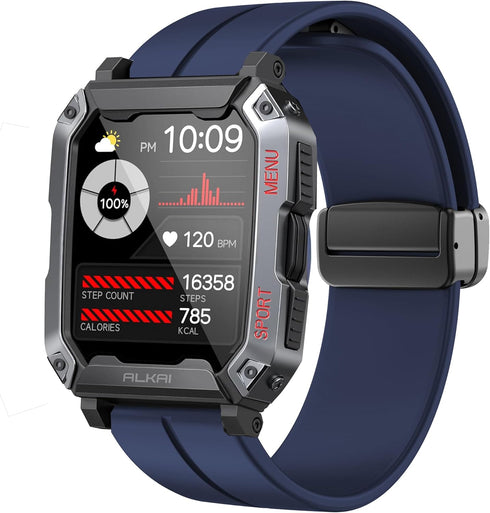 ALKAI N27 Smart Watch Band Compatible, Soft Silicone Magnetic Buckle Sport Wristband Replacement Straps