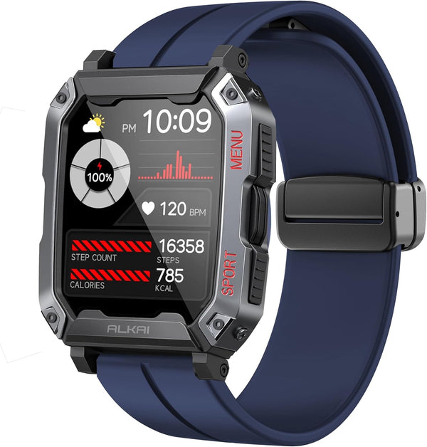 ALKAI N27 Smart Watch Band Compatible, Soft Silicone Magnetic Buckle Sport Wristband Replacement Straps