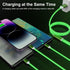 3-in-1 Multi USB Universal Flowing LED Light Up Phone Charge Cable, Lightning+Type C+Micro USB for iPhone 14/13/12