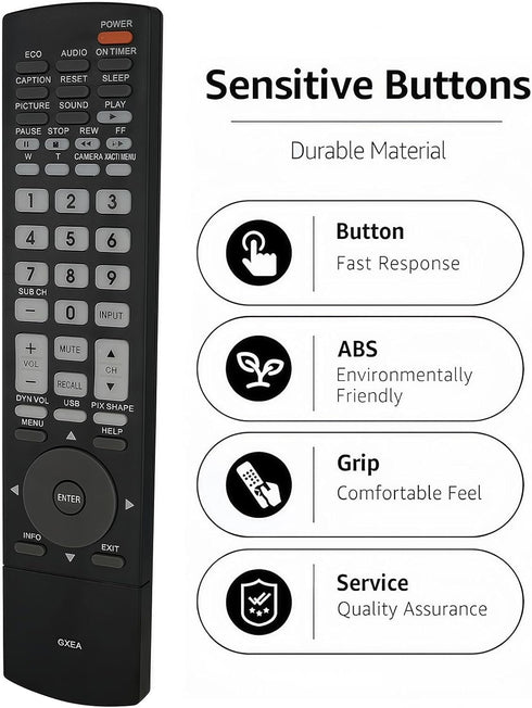 Replacement Remote Control for Sanyo GXEA TV Models DP52449 DP50749 DP50740 DP52440 DP32640 DP37840 DP42840 DP46840