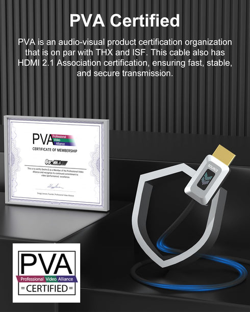 8K 50FT, 2.1 48Gbps 8K@60Hz 4K@120Hz, 2.2&2.3, 3D, PS5 Certified Fiber Optic HDMI Cable Long HDMI Cable, Ultra High