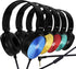 Premium Classroom Headphone with Microphone (5 Pack) - Kids Wired Earphones for K-12 Students & Teachers, Colorful
