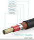 FosPower Digital Audio Coaxial Cable, 24K Gold Plated Connectors, 3ft, RCA Male to RCA Male