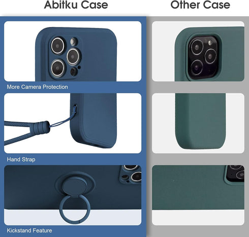 ABITKU Stand Case for iPhone 12 Pro, 360° Ring Holder with Magnetic Kickstand, Shockproof Protective (Blue)