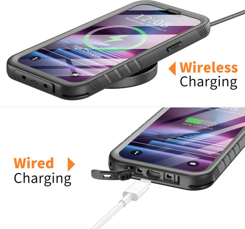 Cozycase iPhone 14 Waterproof Shockproof Dustproof Case, Heavy Duty 360 Full Body Military Grade with Screen Protector