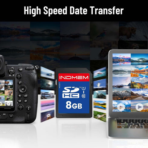 elecacc 8GB (3 Pack), C10 U1 10 4K SD Card SDHC UHS-I Memory Cards Class High-Speed Full HD Video Compatible