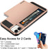 Vofolen iPhone 12 Case 5G Wallet Cover - Credit Card Holder Slot, Anti-Scratch Dual Layer Protective, Rose Gold