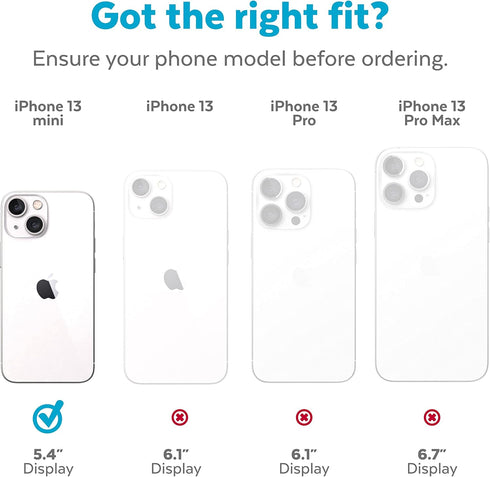 Speck 13 iPhone Mini Case - Drop Protection, Wireless Charging Compatible, Clear, Antimicrobial