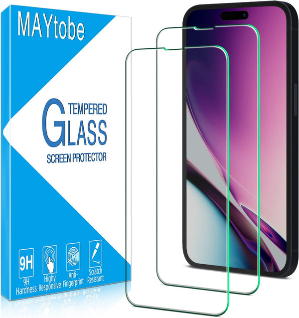 MAYtobe [2 Pack Tempered Glass iPhone 14 Pro Screen Protector, Anti-Scratch, Bubble